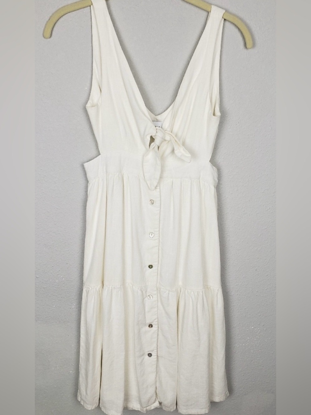 Storia - Neutral Cream Cut Out Tie-Front Dress - Small